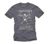 T-Shirt Homme DA VINCI ROCK GUITARE - MAKAYA - Bleu-Gris - Manches courtes - Col classique L