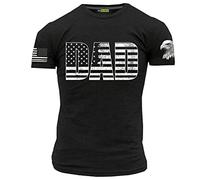 T-Shirt Homme Dad avec Drapeau Américain & Aigle - American Flag Military T-Shirt for Dad - Cadeau Papa Armée USA Marine