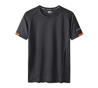 T-Shirt Homme Décontracté Grande Taille Simplicité Sport Chemise Hommes Fitness Séchage Rapide Jeunes Manches Courtes Hommes Léger Confortable Extérieur Base Chemise Hommes C-Black 9XL