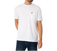 T-Shirt Homme Décontracté Uni Avec Poche En Piqué - Lyle & Scott - Col Classique - Blanc S