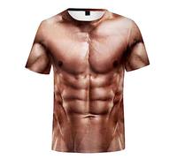 T-shirt homme drôle 3D imprimé muscle imprimé pull tops hommes manches courtes impression numérique 3D manches courtes 3D muscle t-shirt t-shirt drôle à manches courtes vêtement imprimé Spoof Top