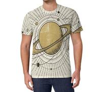 T-Shirt Homme Été Col Rond Manches Courtes Saturne, Corps Céleste