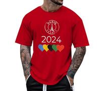 T-Shirt Homme Ete Impression 2024 Jeux France Tee Shirt à Manches Courtes Col Rond T-Shirt De Sport DifféRentes Couleurs Disponibles 5