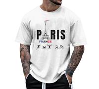 T-Shirt Homme Ete Impression 2024 Jeux France Tee Shirt à Manches Courtes Col Rond T-Shirt De Sport DifféRentes Couleurs Disponibles 2