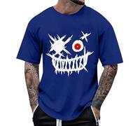 T-Shirt Homme Été Oversize Tee Shirt Manches Courtes À Col Rond, Coton T-Shirt Sport D'été en Coton pour Homme Col Montant - Uni - Plissé - Col roulé Los Angeles Y2k Habit Vêtements D'Été