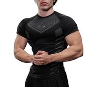 T Shirt Homme Ete - T-Shirt d'entraînement pour Homme Coupe Slim imprimé Lettres Confortable Respirant Fitness Course à Pied idéal été Sport