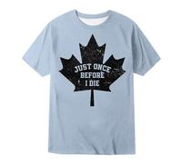 T Shirt Homme Ete - T-Shirt Homme à Thème Canadien avec Impression Feuille d'Érable Élégante et Confortable pour Un Style Décontracté Moderne