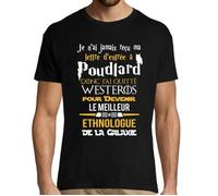T-Shirt homme - Ethnologue - Noir - Coton - Manches courtes S