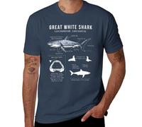 T-shirt homme Great White Shark Anatomy - T-shirt humoristique de biologie marine pour les amateurs de l'océan, Style marine, M