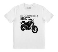 T-Shirt Homme Humour Motard, La Vie est Beaucoup Plus Chouette en MT07, t Shirt Moto épais 100% Coton (as4, Alpha, x_l, Regular, Regular, XL)
