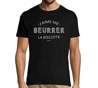 T-Shirt Homme J'aime me beurrer la biscotte | Modèle Collection Phrase culte Citation Film Humour Fun drôle pour Les Fans d'OSS 117 4XL