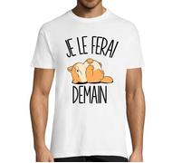 T-shirt Homme - Je le ferai demain - Col Rond - Humoristique - Coton - Manches Courtes S