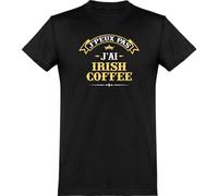 T Shirt Homme j'peux Pas J'Ai Irish Coffee | Imprimé en France, Cadeau fête des pères Homme Humour Papa Anniversaire Original Rigolo Humoristique (L,Black)