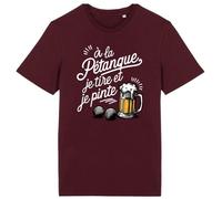 T-shirt homme La French Touch - À la pétanque je tire et je pinte - Coton 100% bio XXXL