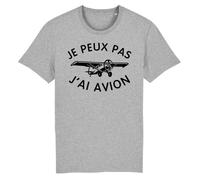 T-shirt homme LA FRENCH TOUCH - Je peux pas j'ai avion - Coton bio - Fabriqué en France M