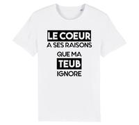 T-Shirt Homme LA FRENCH TOUCH - Le coeur à ses raisons - Coton 100% bio - Confectionné en France XL