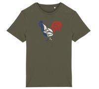 T Shirt Homme - LA FRENCH TOUCH - Le coq français - Coton 100% bio - Coupe ajustée - Kaki XXXL