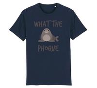 T-Shirt Homme LA FRENCH TOUCH - What the phoque - Coton 100% bio - Marine/Blanc XXXL