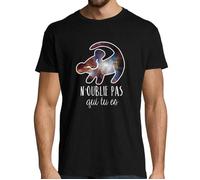 T-shirt Homme - Le Roi Lion - N'oublie pas qui tu es - Noir - Regular - Manches courtes - Col arrondi S