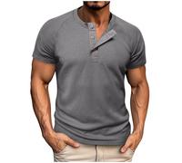 T-Shirt Homme Manche Courte Col Tunisien Tee Shirts Chic Chemisier Respirant Décontracté T-Shirts Pas Cher Leger Confortable Hauts Tops Offre Spéciale Vêtements Soldes d'été Tops de Sport