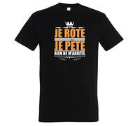 T-Shirt Homme Manche Courte Je Rote Je pète Rien ne m'arrête - Tee Shirt Humoristique - Noir - Taille L
