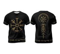 T Shirt Homme Manche Courte,T-Shirt Graphique à Manches Courtes sur Le thème de la mythologie Nordique et des Dieux Nordiques médiévaux