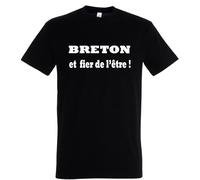T-Shirt Homme Manches Courtes - Breton Et Fier De L'être - Noir