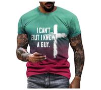 T Shirt Homme Manches Courtes Col Ras Imprimé Jésus Coton Souple Coupe Décontractée Tendance Quotidien Sport(XL)