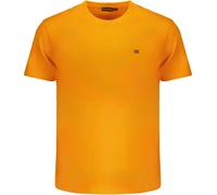 T-shirt homme manches courtes Orange en coton bio avec broderie, taille : L Couleur : Arancione