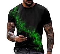 T Shirt Homme Marque Col Rond T Shirt D'été Manches Courtes Sportswear, Vente Flash du Jour Et Soldes - Sport Grande Taille Travail T-Shirt Slim Fit Pas Cher Chemisier Top(Vert,XL)