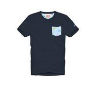 T-shirt homme mc2 saint barth - blanche 61 rayures multiples pincees 30 - bleu BLUE XXL