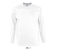 T-shirt Homme Monarch Blanc - L - SOL'S - Manches longues - Col arrondi - Coton XXXXL