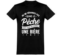 T Shirt Homme ne me dérangez Pas pêche | Imprimé en France, Cadeau fête des pères Homme Humour Papa Anniversaire Original Rigolo Humoristique (3XL,Black)