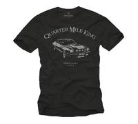 T-Shirt Homme Noir Ford Mustang QUARTER MILE KING Logo Grise Taille S L