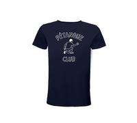T-Shirt Homme “Pétanque Club” - Idée Cadeau Humour Boules de Pétanque (FR/ES, Alpha/Lettres, L, Taille Normale, Taille Normale, Bleu)