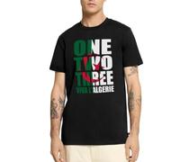 T Shirt Homme Premium One Two Three Viva l'Algérie Drapeau Algérien Dz Foot