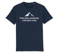 T Shirt Homme Près des sommets, loin des cons - LA FRENCH TOUCH - Coupe ajustée - Coton 100% bio XXL
