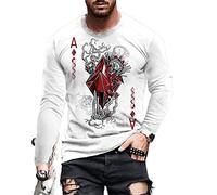 T-Shirt Homme Printemps Automne Col Rond Simplicité Pull Hommes Manches Longues Imprimé Motif Jeune Sweat-Shirt Hommes sans Capuche Sport Décontracté Vacances Streetwear Hommes OA-02 L