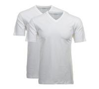 T-Shirt Homme - RAGMAN - Blanc - Manches Courtes - Col V - Maillot Simple Doux M