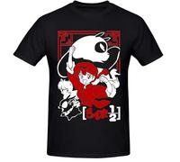 T-Shirt Homme Ranma 1/2 T-Shirt Coton Imprimé Noir Col Rond Manches Courtes Tops Femme Unisex Streetwear-M