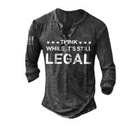 T-Shirt Homme Slim Fit Imprimée Manches Longues Shirt Homme Chics Boutons Col V Quotidienne Shirt Homme Printemps Automne Confortable Décontractée Shirt Homme CT04-4 4XL