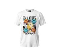 T-Shirt Homme Smiley - Licence Officielle, RIP IT UP (FR/ES, Alpha/Lettres, XXL, Taille Normale, Taille Normale, Blanc)