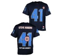 T-shirt Homme Sport Captain America Marvel - Steve Rogers 41 - Col en V Manches Courtes Oversize M