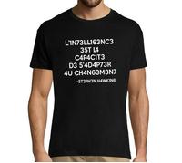 T-Shirt Homme - Stephen Hawking - 100% Coton - Col Rond - Manches Courtes S
