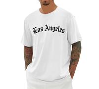 T Shirt Homme,T-Shirt à Manches Courtes et col Rond avec imprimé de Lettres de Ville pour Un Confort Quotidien. Tissu Respirant. Design Moderne et décontracté.