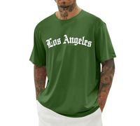 T Shirt Homme,T-Shirt à Manches Courtes et col Rond avec imprimé de Lettres de Ville pour Un Confort Quotidien. Tissu Respirant. Design Moderne et décontracté.