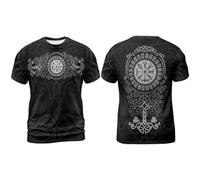 T-Shirt Homme,T-Shirt Graphique à Manches Courtes sur Le thème de la mythologie Nordique et des Dieux Nordiques médiévaux