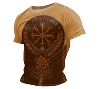 T Shirt Homme,T-Shirt Graphique à Manches Courtes sur Le thème de la mythologie Nordique et des Dieux Nordiques médiévaux