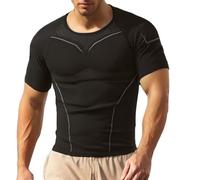 T-shirt Homme Technique à Manches Courtes pour le Sport Respirant Élastique et Absorbant pour un Séchage Rapide lors de vos Séances d'Entraînement de Course ou de Fitness (Grey, M)