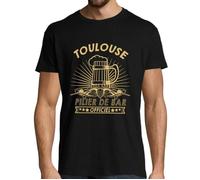 T-shirt homme - Toulouse - Pilier de Bar Officiel - 100% coton - Manches courtes - Noir XXXL